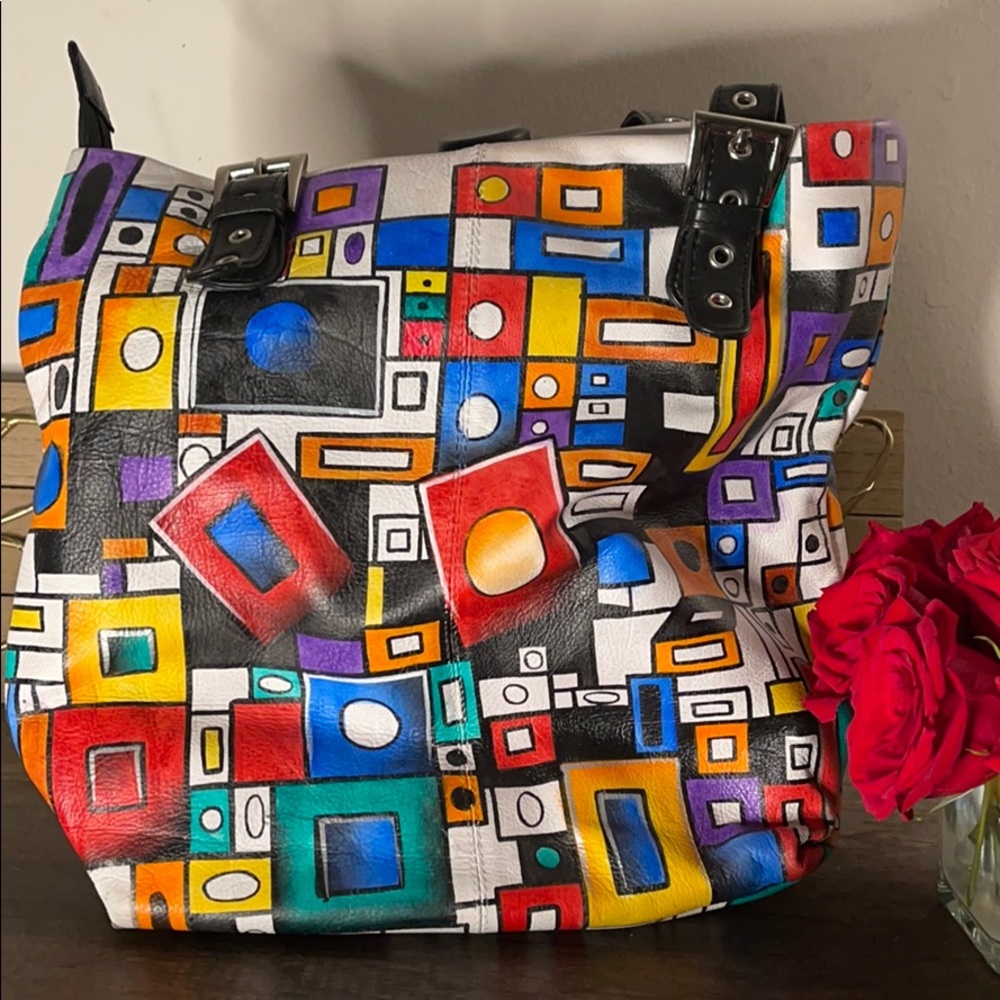 Seventh Avenue Hand Painted Leather Handbag